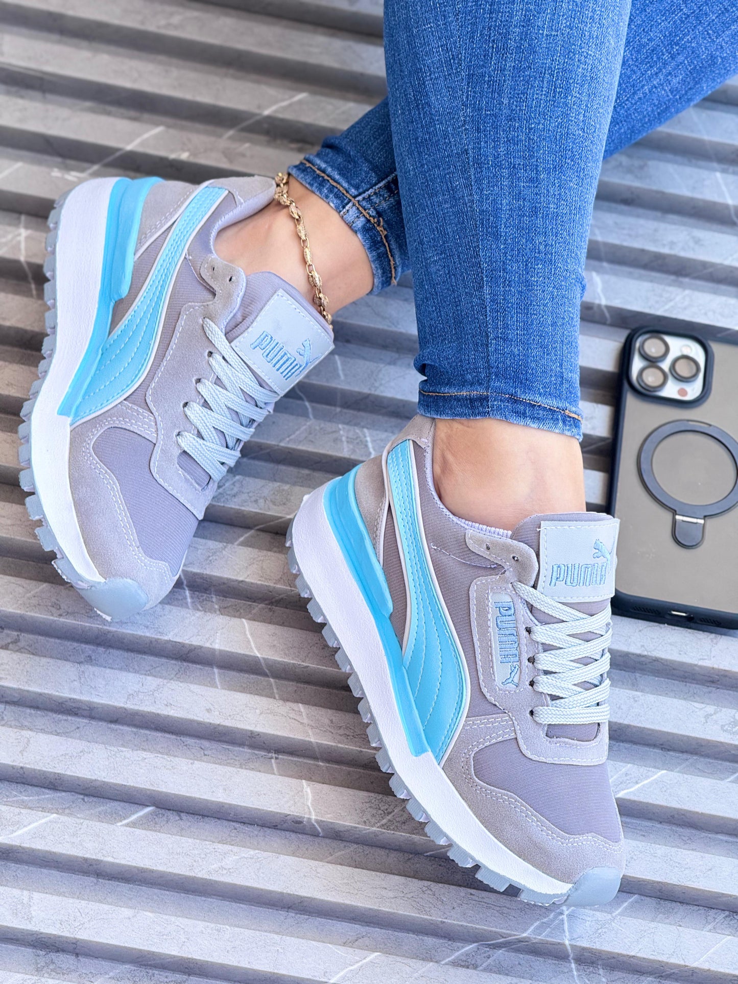 PUMA GRAVITON GRIS X AZUL